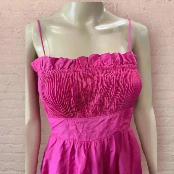 Vintage pink 80’s taffeta maxi dress matching shawl smocked top-Sm - Picture 14 of 14